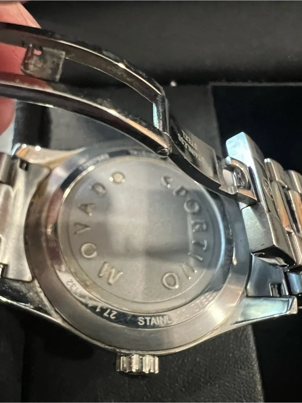 Movado Black Box with White Logo  Watch